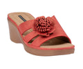 GC Shoes Jenna Coral Floral Wedge Slide Sandal