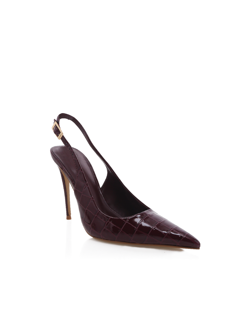 GIOVINA - DARK CHERRY PATENT CROC-PUMPS-Billini-Billini
