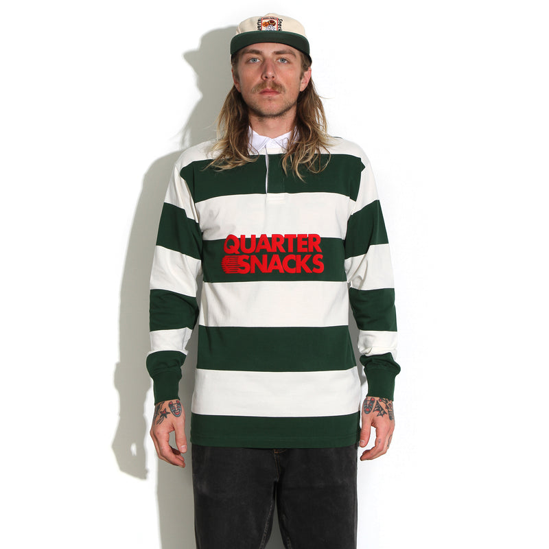 Quartersnacks  Globe Rugby ShirtGreen / Ecru