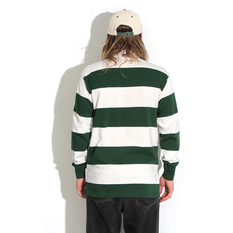Quartersnacks  Globe Rugby ShirtGreen / Ecru