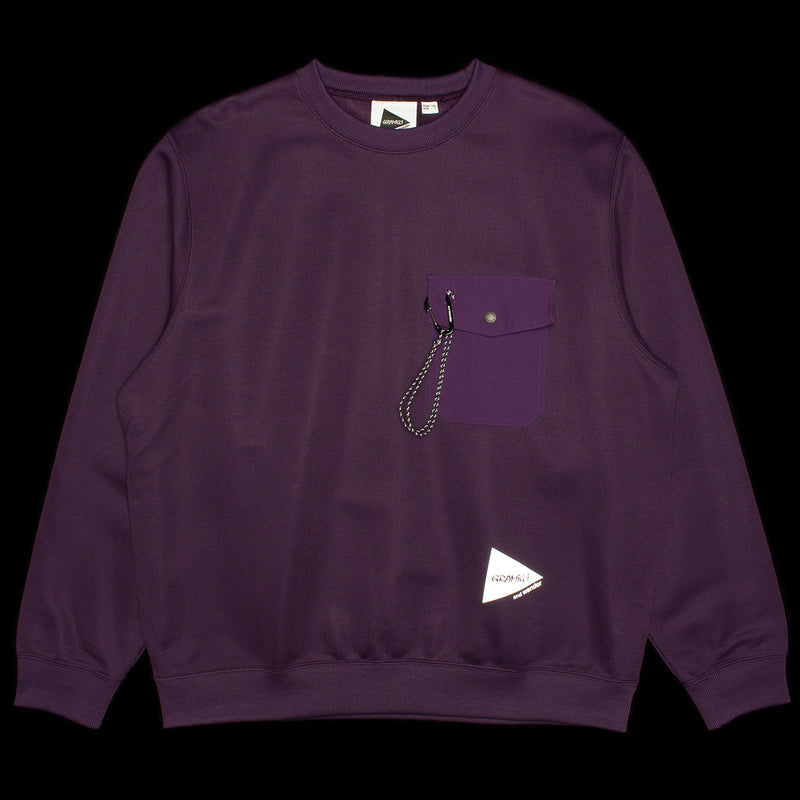 Gramicci x and Wander | Pocket Crewneck Sweatshirt purple