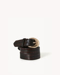 GWYNETH BELT - DARK CACAO CROC-GOLD-BELTS-Billini-Billini