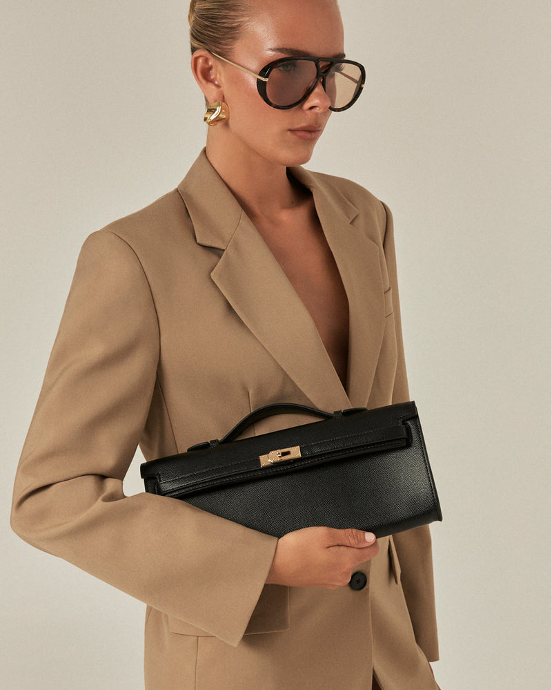 HADLEY HANDLE BAG - BLACK SAFFIANO-Handbags-Billini-Billini