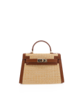 HARIETTE RAFFIA HANDLE BAG - NATURAL RAFFIA-TAN-Handbags-Billini-Billini