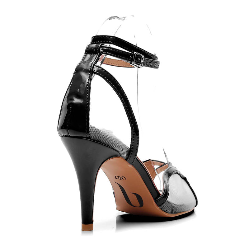 Harley - Black Vegan Patent - Suede Sole