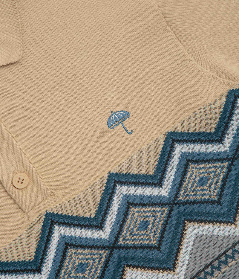 Helas Ete Knit Polo Shirt in Beige