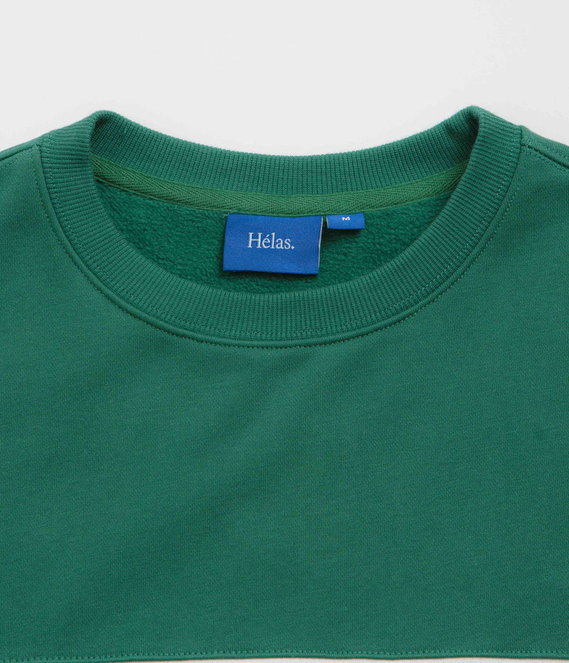 Helas Facile Crewneck Sweatshirt in Teal Green