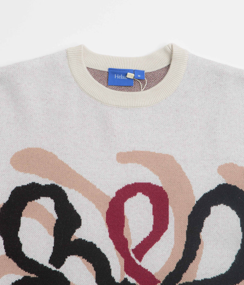 Helas Spirit Knit Crewneck Sweatshirt in Off White
