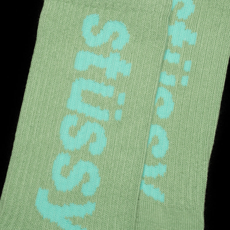 Stussy | Helvetica Crew Socks Style # 138845 Color : Pistachio / Aqua