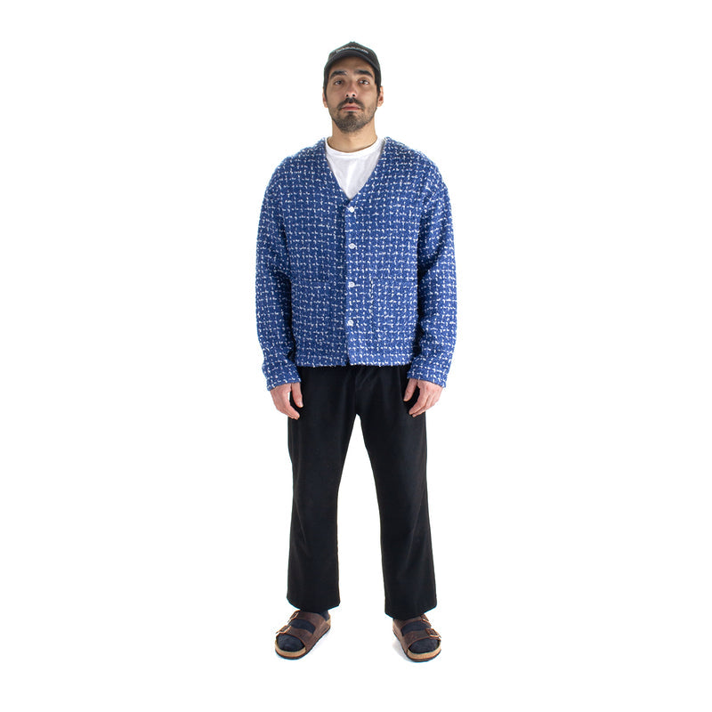 Reception | Henry Wool Cardigan white mid blue