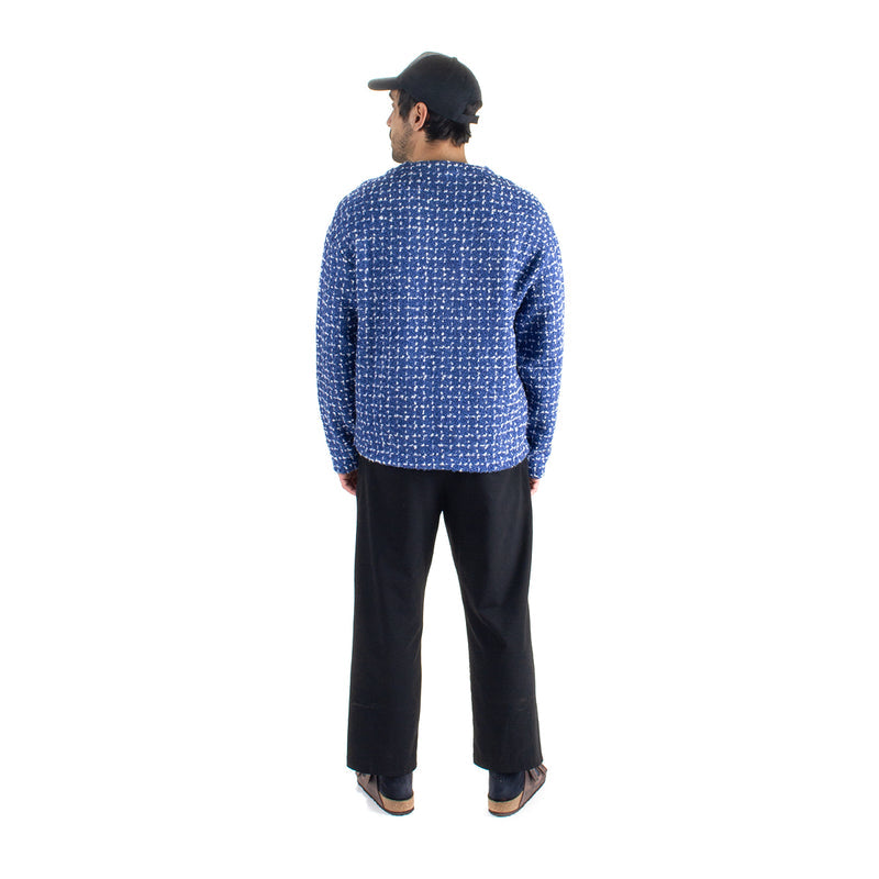 Reception | Henry Wool Cardigan white mid blue