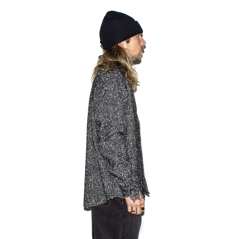 Fucking Awesome | Herringbone Heavyweight Flannel Overshirt  Color : Black
