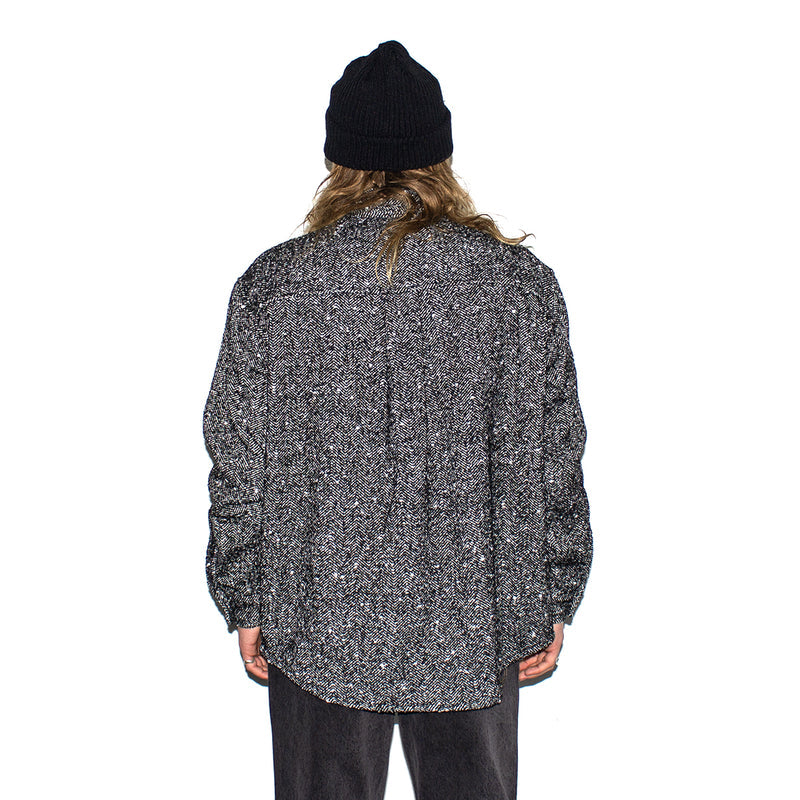 Fucking Awesome | Herringbone Heavyweight Flannel Overshirt  Color : Black