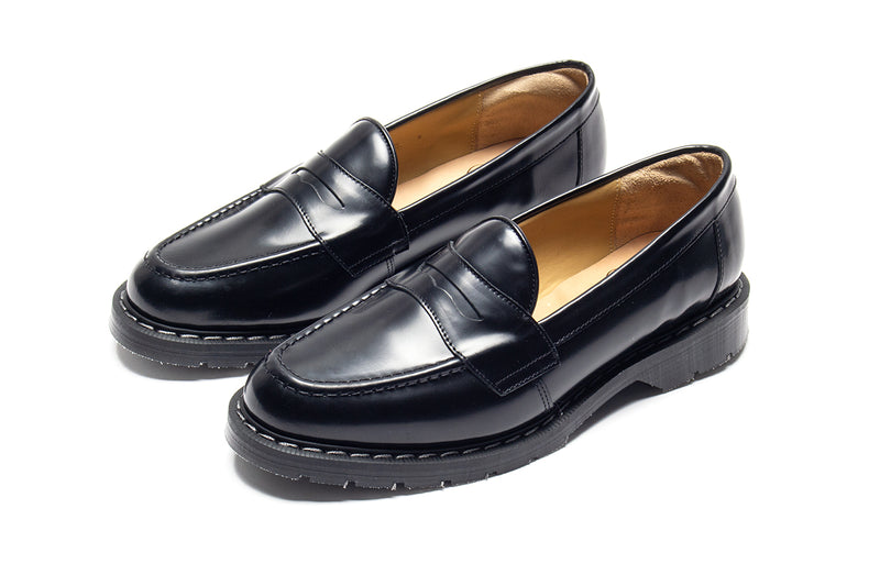 Solovair | Hi-Shine Penny Loafer Style # S0-970-BK-G Color : Black