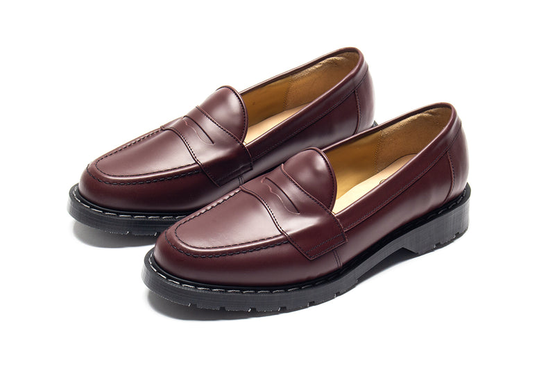 Solovair | Hi-Shine Penny Loafer Style # S0-970-OX-G Color : Oxblood