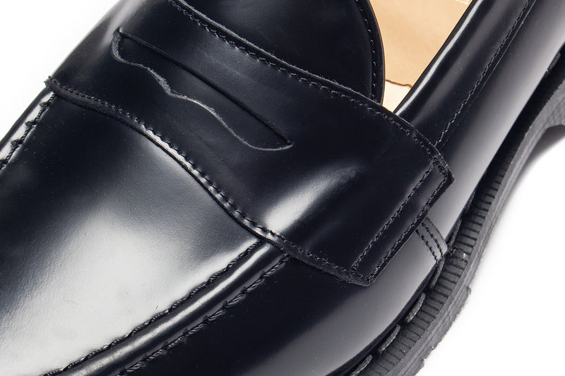 Solovair | Hi-Shine Penny Loafer Style # S0-970-BK-G Color : Black