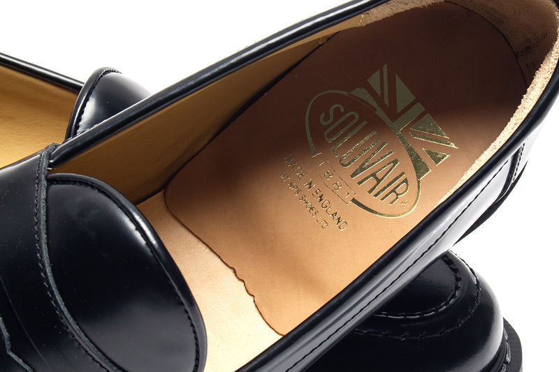 Solovair | Hi-Shine Penny Loafer Style # S0-970-BK-G Color : Black