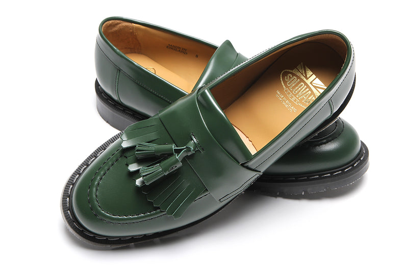 Solovair | Hi-Shine Tassel Loafer Green