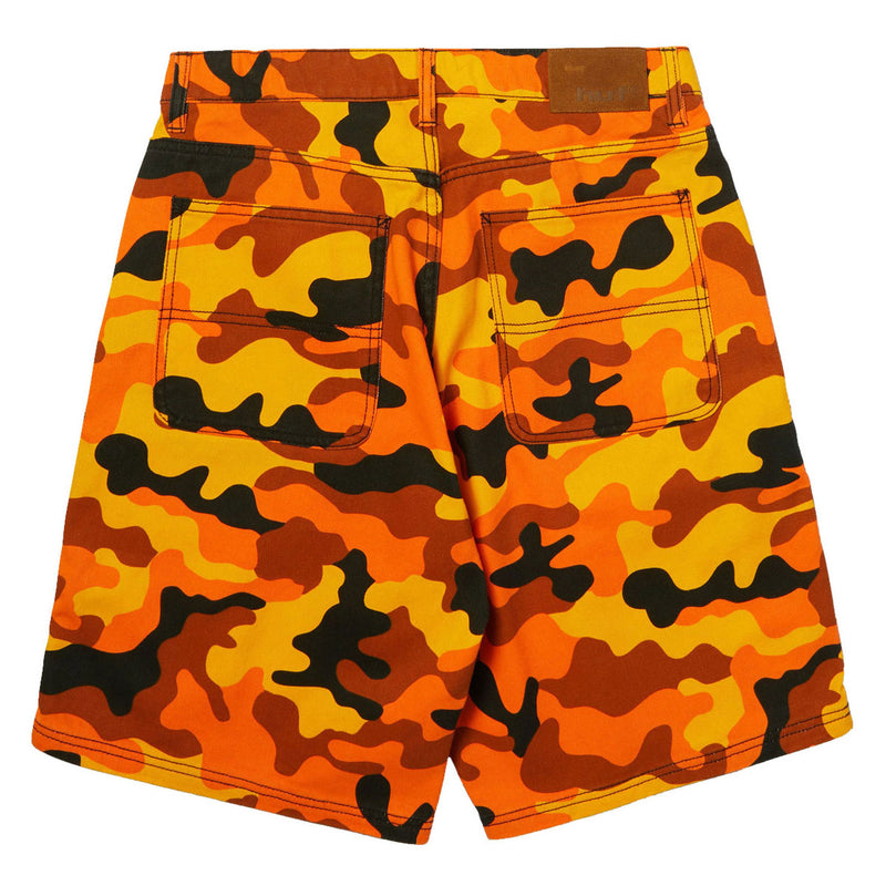 HUF Kinda Loose Double Knee Camo Shorts - Lava