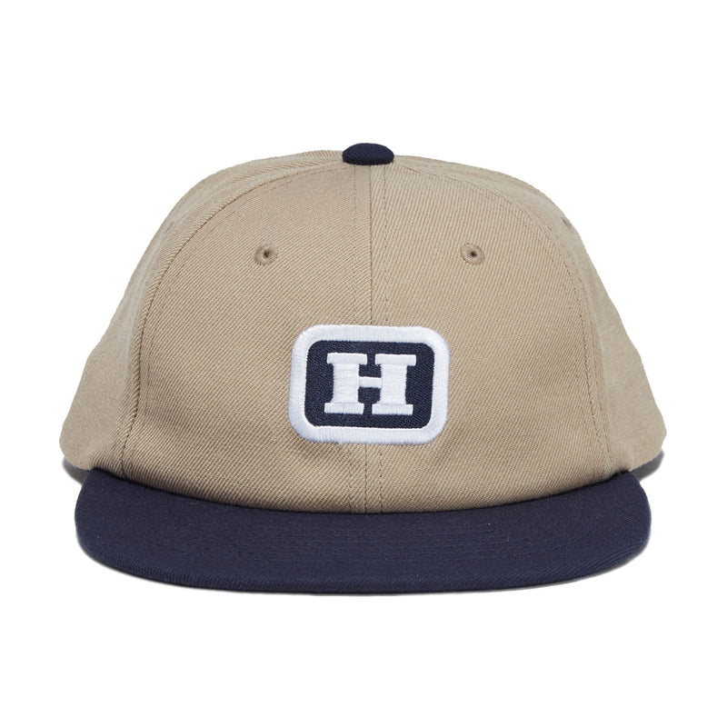 HUF Serif H 6 Panel Snapback Hat - Khaki
