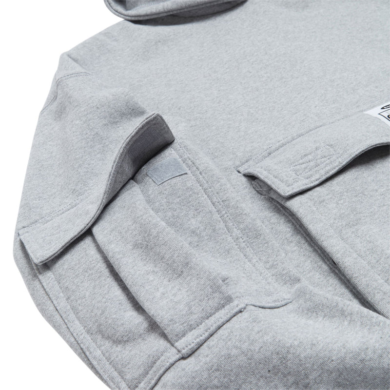 HUF x Pro Club Multi Pocket Hoodie - Heather Grey