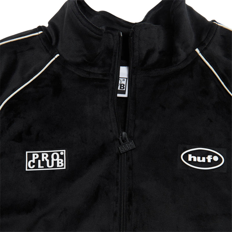 HUF x Pro Club Velour Track Jacket - Black
