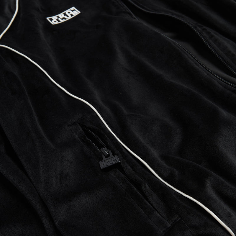 HUF x Pro Club Velour Track Jacket - Black