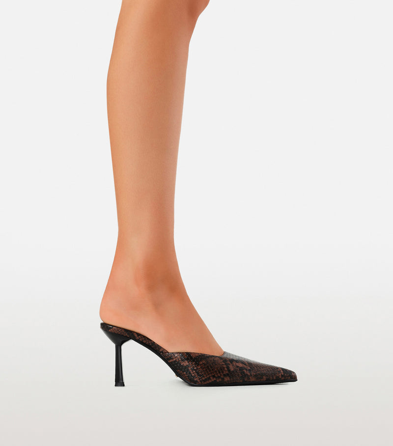 ILIANA - CHOCOLATE SNAKE-PUMPS-Billini-Billini
