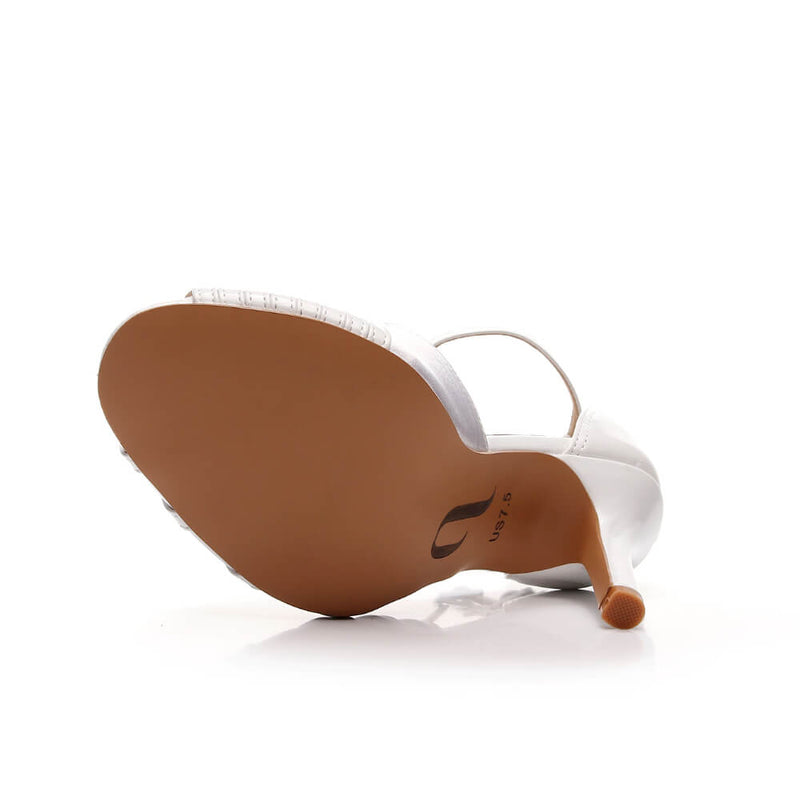 Impressions Wide Fit - White Satin - Suede Sole