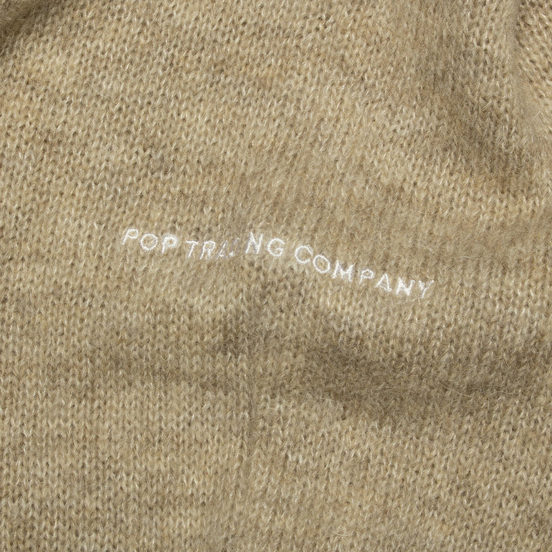 Pop Trading Company | Initials Knitted Crewneck Color : Sesame