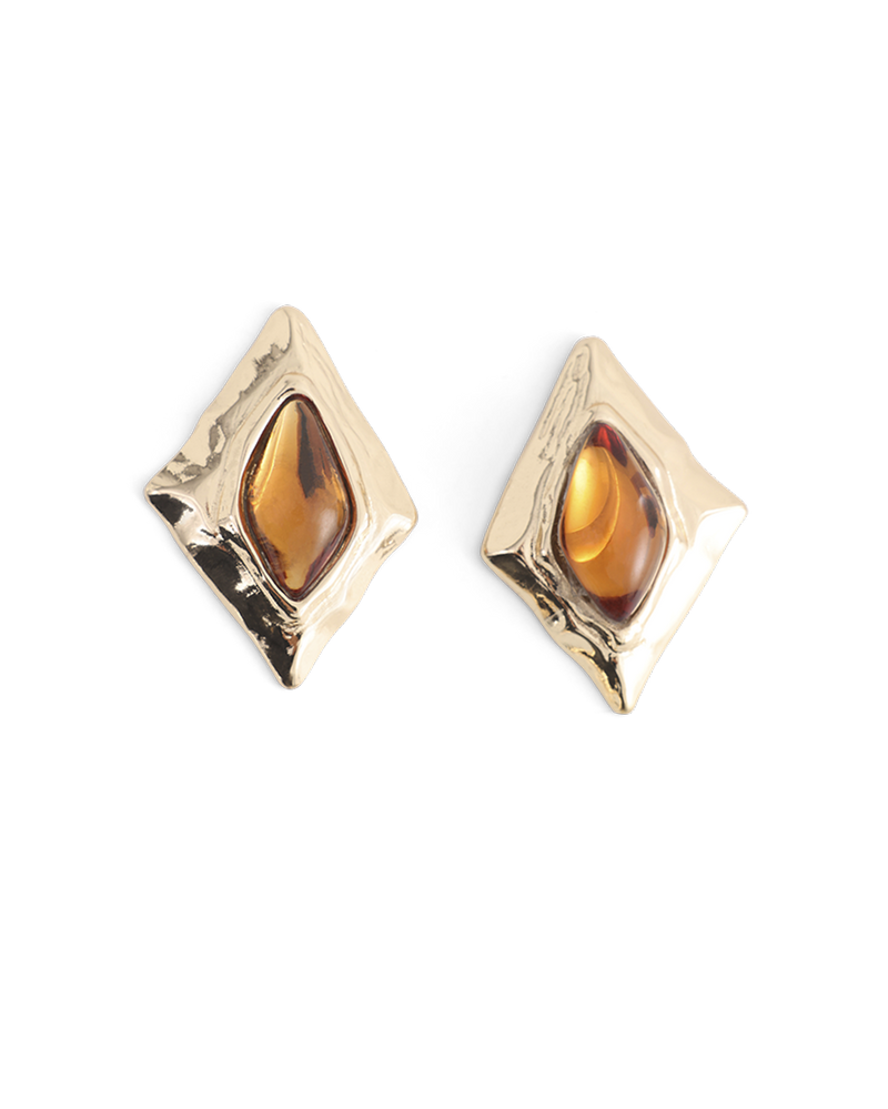 JAQUE EARRINGS - GOLD-AMBER-JEWELLERY-Billini-Billini