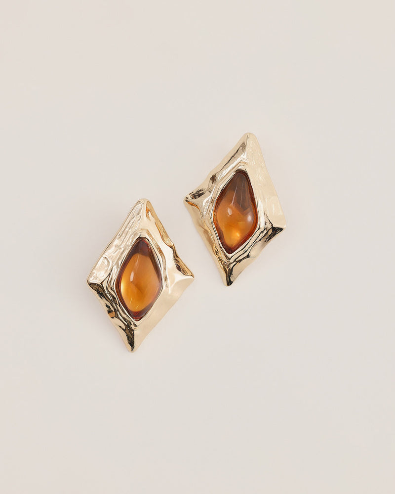 JAQUE EARRINGS - GOLD-AMBER-JEWELLERY-Billini-Billini