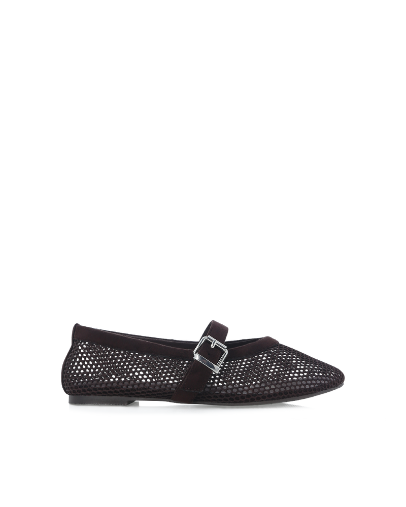 JAYLAH - DARK CACAO SUEDE-Flats-Billini-Billini