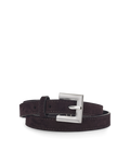 JORDAN BELT - DARK CHOCOLATE SUEDE-SILVER-BELTS-Billini-Billini