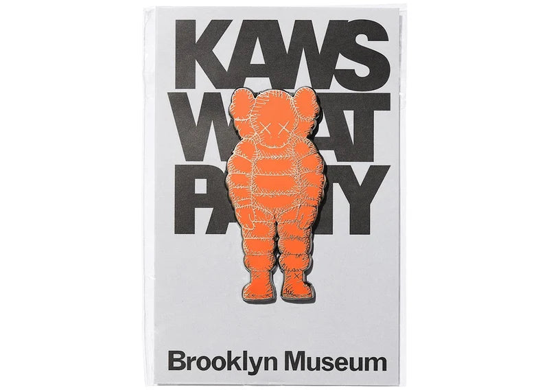KAWS Brooklyn Museum WHAT PARTY Pin Orange