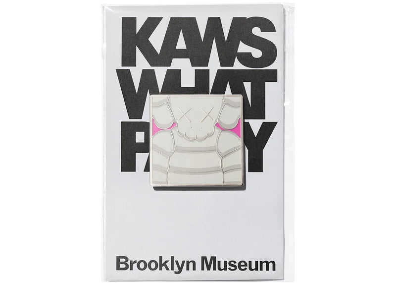 KAWS Brooklyn Museum WHAT PARTY Square Pin Grey