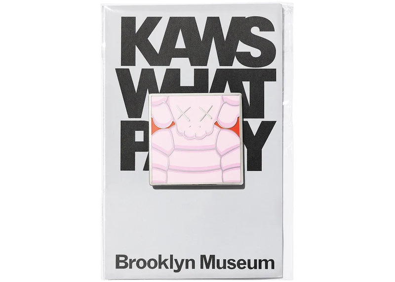 KAWS Brooklyn Museum WHAT PARTY Square Pin Light Pink