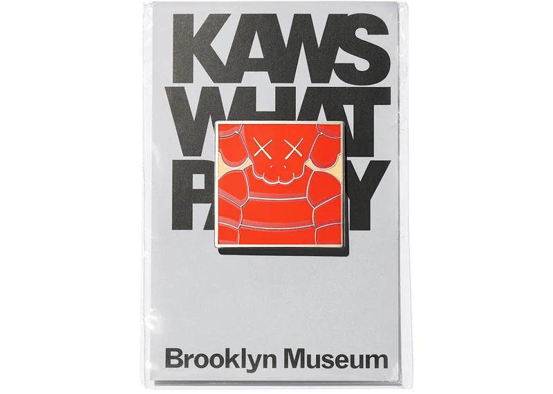 KAWS Brooklyn Museum WHAT PARTY Square Pin Orange