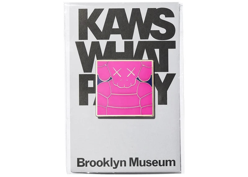 KAWS Brooklyn Museum WHAT PARTY Square Pin Pink