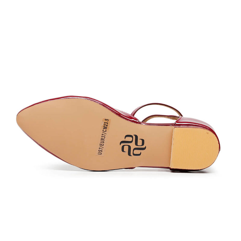 Keeley - Burgundy Vegan Patent - Street Sole