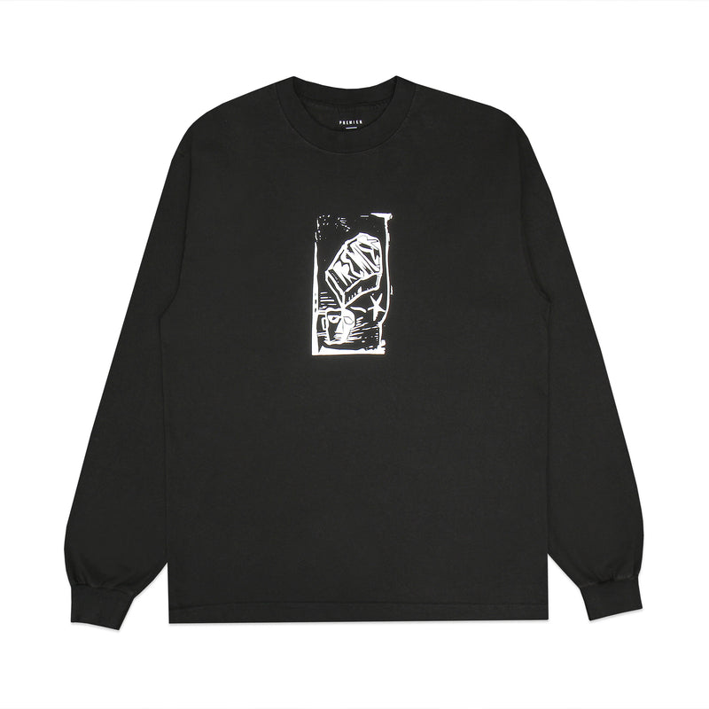Premier | Linocut L/S T-Shirt Color : Black
