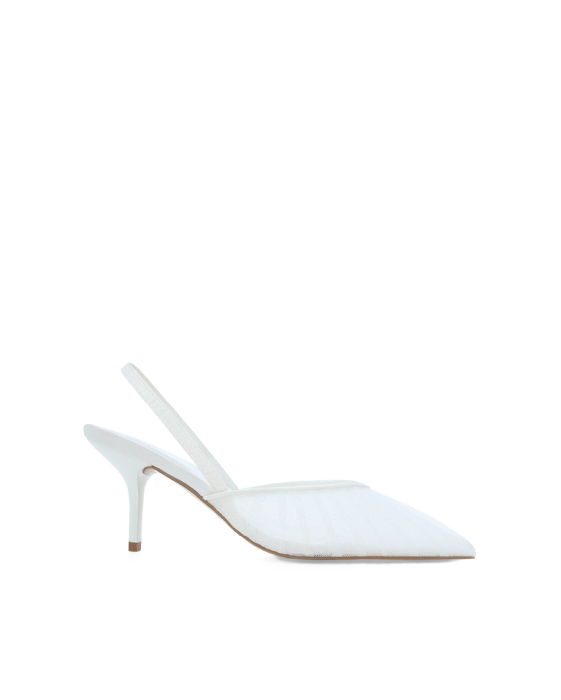 LIONEL - IVORY MESH-IVORY SATIN-PUMPS-Billini-Billini