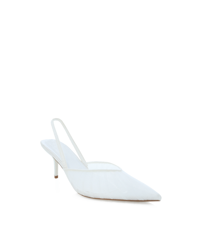 LIONEL - IVORY MESH-IVORY SATIN-PUMPS-Billini-Billini
