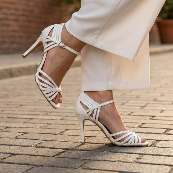 Livv - White Vegan Leather - Suede Sole