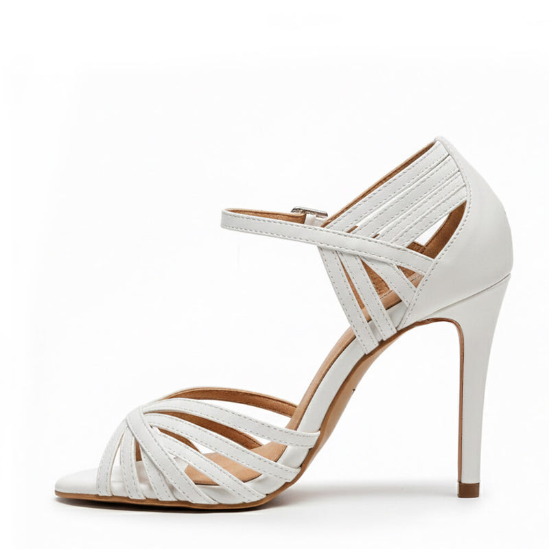 Livv - White Vegan Leather - Suede Sole