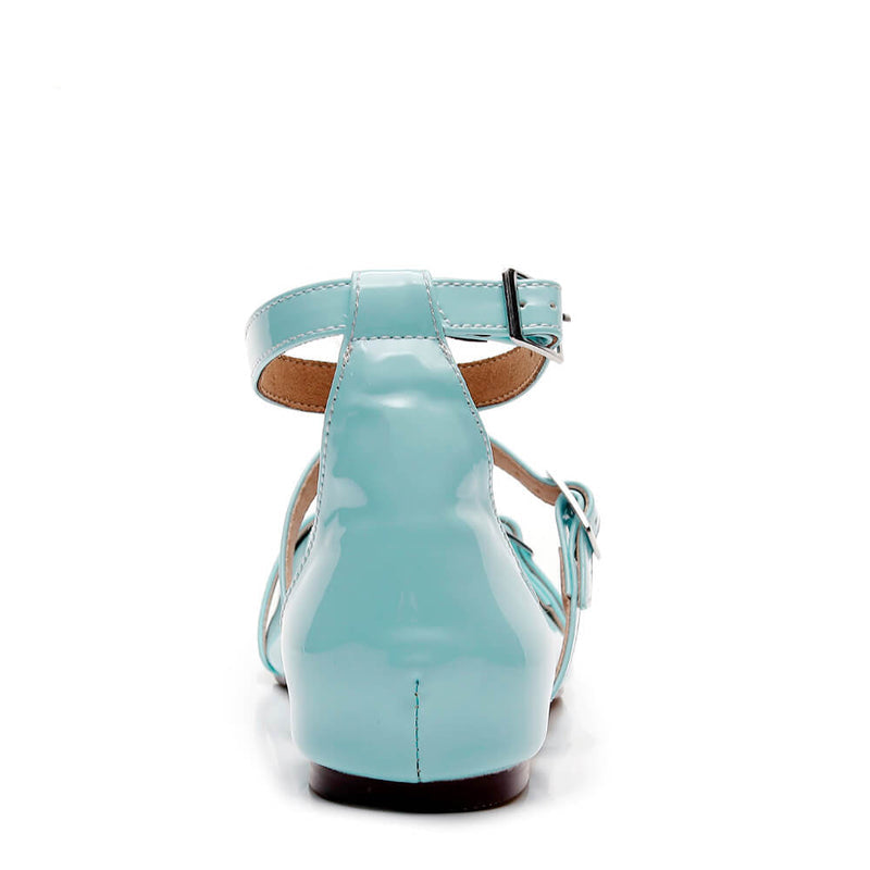 London - Pastel Blue Vegan Patent - Street Sole