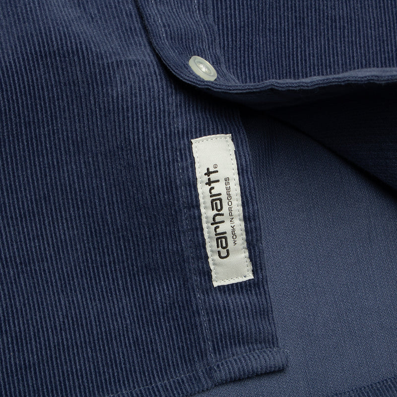 Carhartt WIP | Madison Fine Cord L/S Shirt Style # I030580-1ZV Color : Hudson Blue / Black