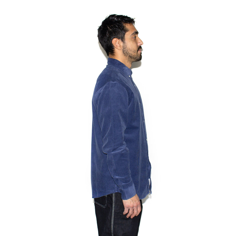 Carhartt WIP | Madison Fine Cord L/S Shirt Style # I030580-1ZV Color : Hudson Blue / Black