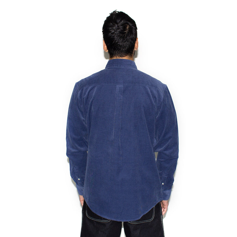 Carhartt WIP | Madison Fine Cord L/S Shirt Style # I030580-1ZV Color : Hudson Blue / Black
