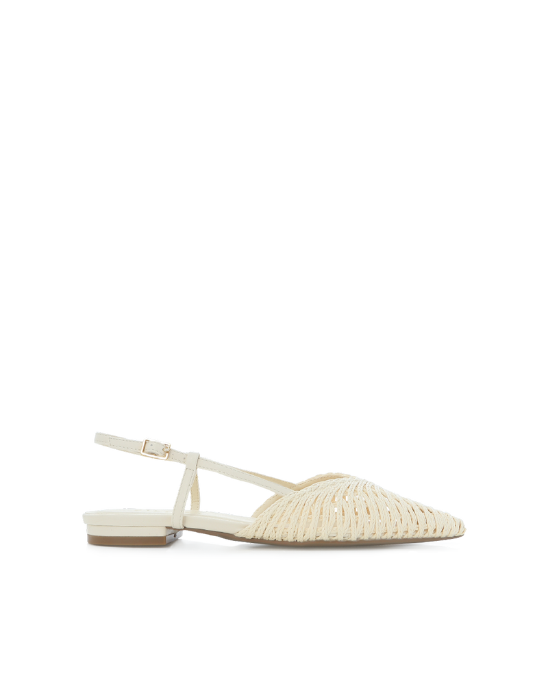 MAZE - IVORY RAFFIA WEAVE-Flats-Billini-Billini